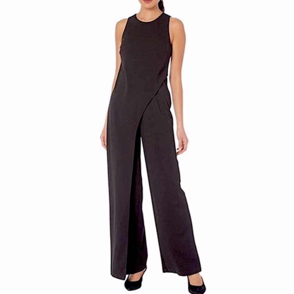 Adrianna Papell Halter Crepe Jumpsuit Size 8 NWT